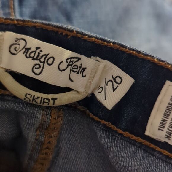 Indigo Rein‎ distressed denim skirt size 5 26 - Picture 2 of 6